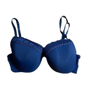 Jaclyn Smith Collection Women's Blue Lace Detail Lightly Lined Bra